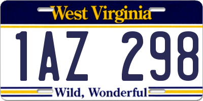 WV license plate 1AZ298