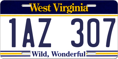 WV license plate 1AZ307