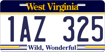 WV license plate 1AZ325