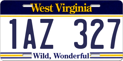 WV license plate 1AZ327