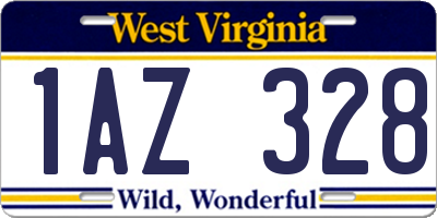 WV license plate 1AZ328