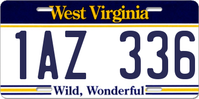 WV license plate 1AZ336