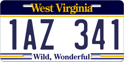 WV license plate 1AZ341