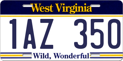 WV license plate 1AZ350