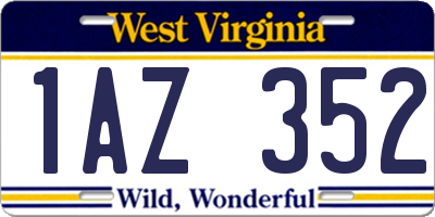 WV license plate 1AZ352