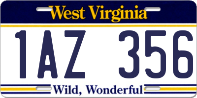 WV license plate 1AZ356