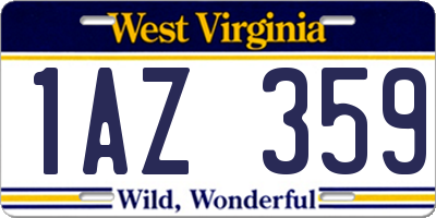 WV license plate 1AZ359