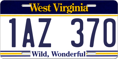 WV license plate 1AZ370