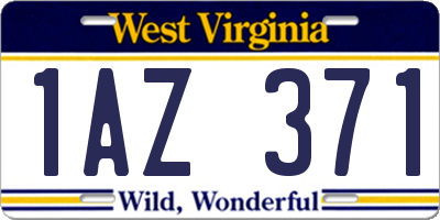 WV license plate 1AZ371