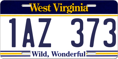 WV license plate 1AZ373