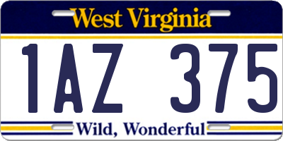 WV license plate 1AZ375