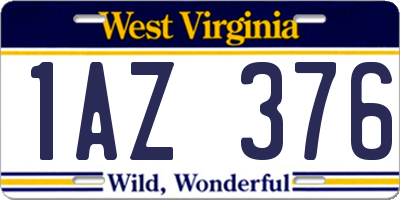 WV license plate 1AZ376