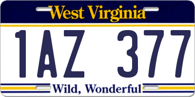 WV license plate 1AZ377