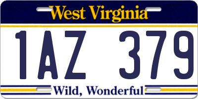 WV license plate 1AZ379