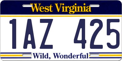WV license plate 1AZ425