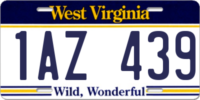 WV license plate 1AZ439