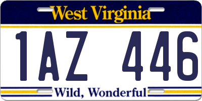 WV license plate 1AZ446