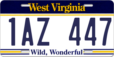 WV license plate 1AZ447