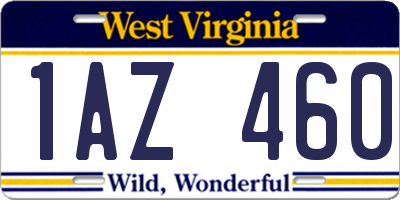 WV license plate 1AZ460