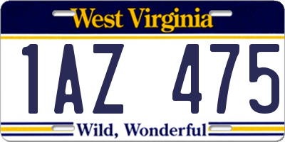 WV license plate 1AZ475