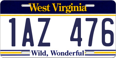 WV license plate 1AZ476