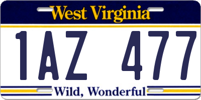 WV license plate 1AZ477