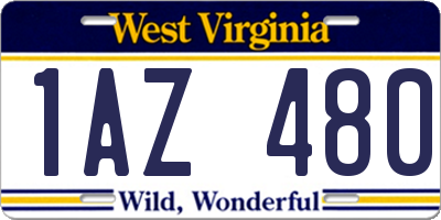 WV license plate 1AZ480