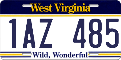 WV license plate 1AZ485