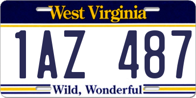 WV license plate 1AZ487