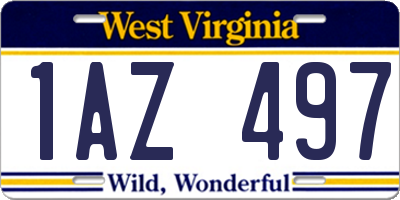 WV license plate 1AZ497
