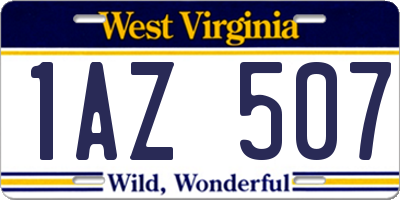 WV license plate 1AZ507