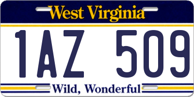 WV license plate 1AZ509