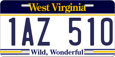 WV license plate 1AZ510
