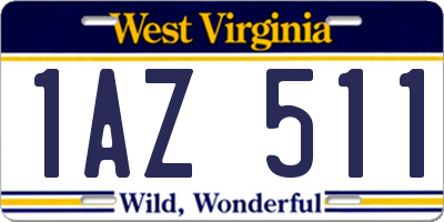 WV license plate 1AZ511