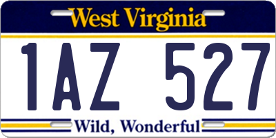 WV license plate 1AZ527