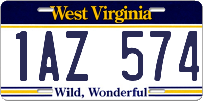 WV license plate 1AZ574