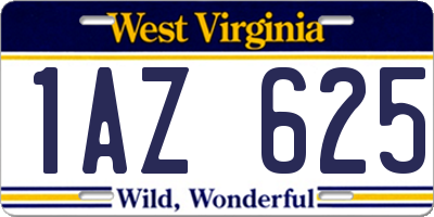 WV license plate 1AZ625
