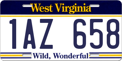 WV license plate 1AZ658