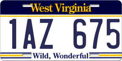 WV license plate 1AZ675