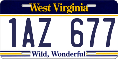 WV license plate 1AZ677
