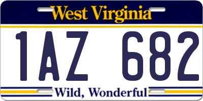WV license plate 1AZ682