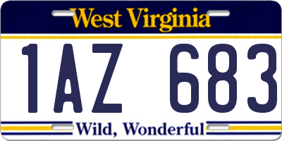 WV license plate 1AZ683