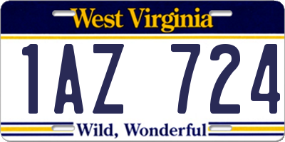 WV license plate 1AZ724