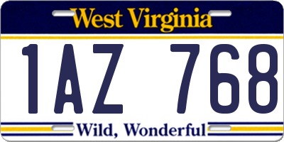 WV license plate 1AZ768