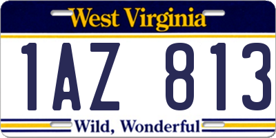 WV license plate 1AZ813