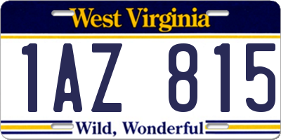 WV license plate 1AZ815