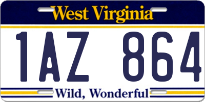 WV license plate 1AZ864