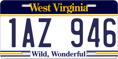 WV license plate 1AZ946