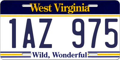 WV license plate 1AZ975
