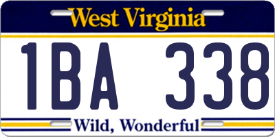 WV license plate 1BA338